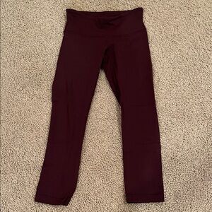 Lululemon Athletica Crop Deep Burgundy Leggings